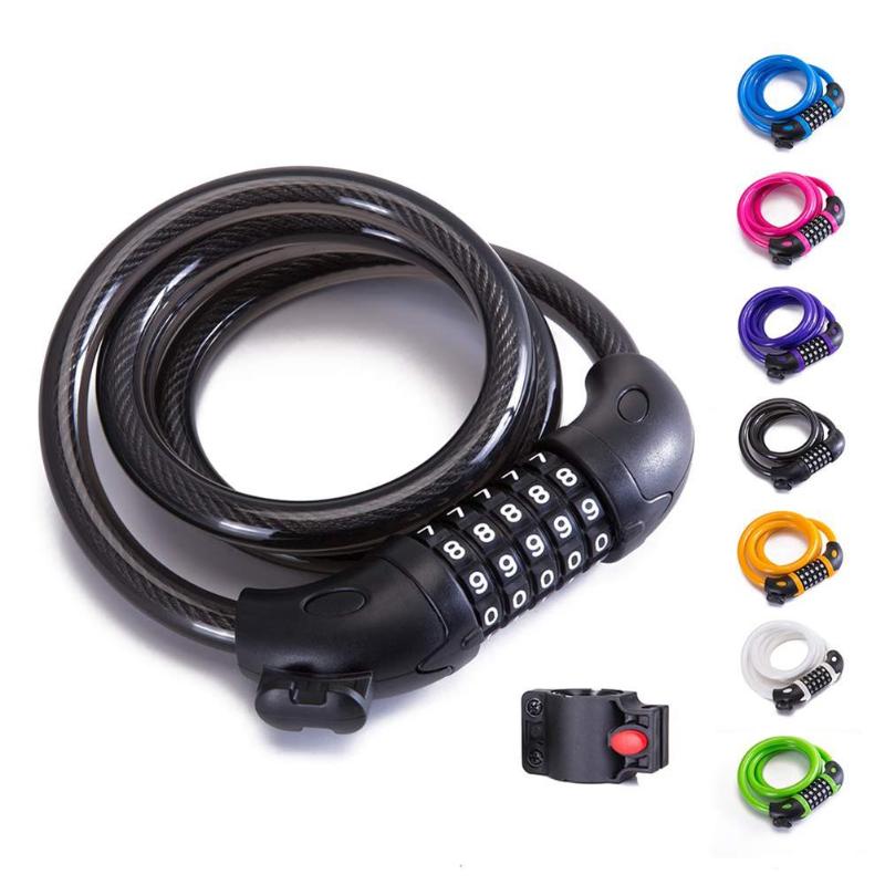 

High Security Anti-Theft 5 Digit Combination Steel Wire Bike Motorbike Code Lock