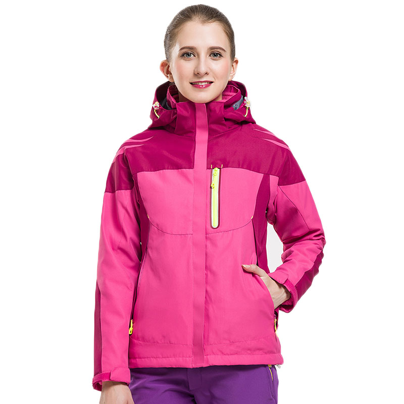

Winter jacket women Double layer Jacket coat Hooded snow outerwear sport Hiking ski camping hunting travel, Blue
