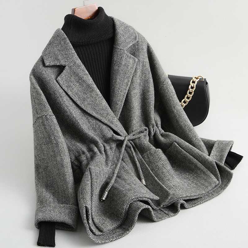 

Double Sided Cashmere Coats Women Autumn Winter 2020 Top Quality Warm Wool Jackets Manteau Automne Femme Ydf72b MF641, As the picture