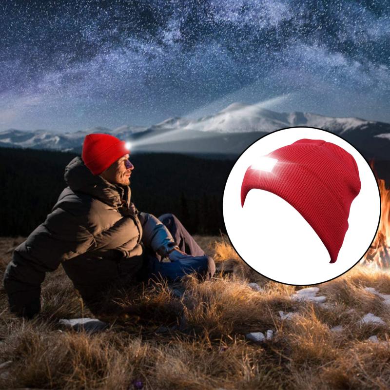 

Bright LED Lighted Beanie Hat Christmas Winter Gift for Men and Women Walking, Fishing, Camping, Jogging Knitting Cap with Light