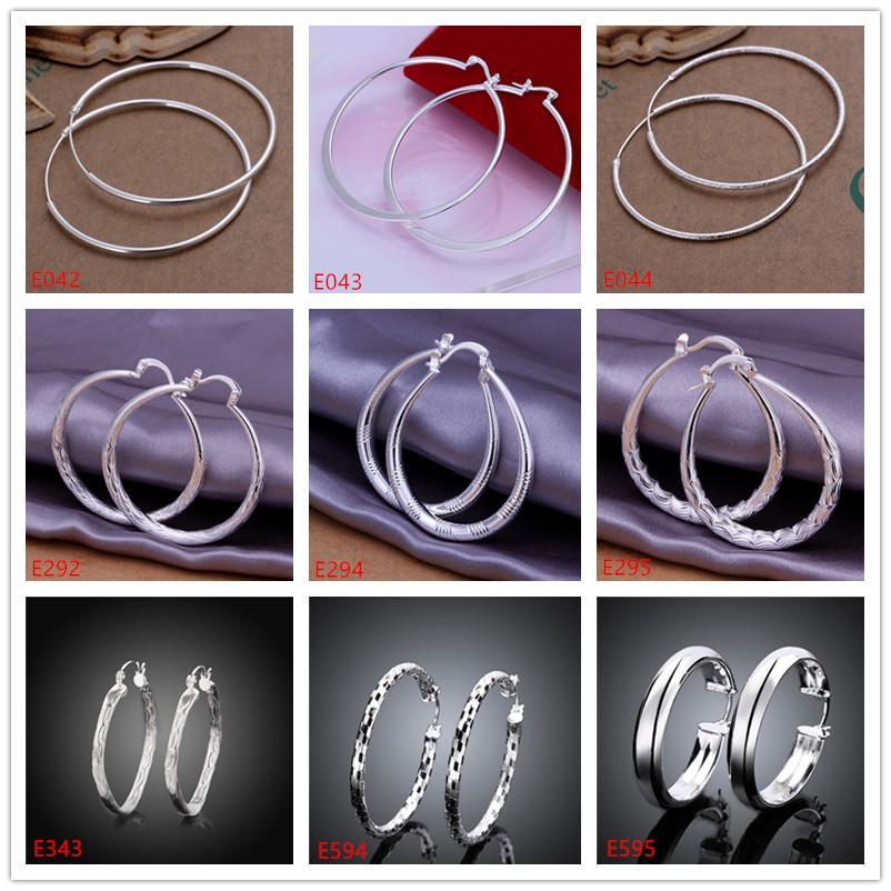 

10 pairs mixed style women's 925 silver earring GTE58,high grade wholesale fashion Hoop Huggie sterling silver earrings