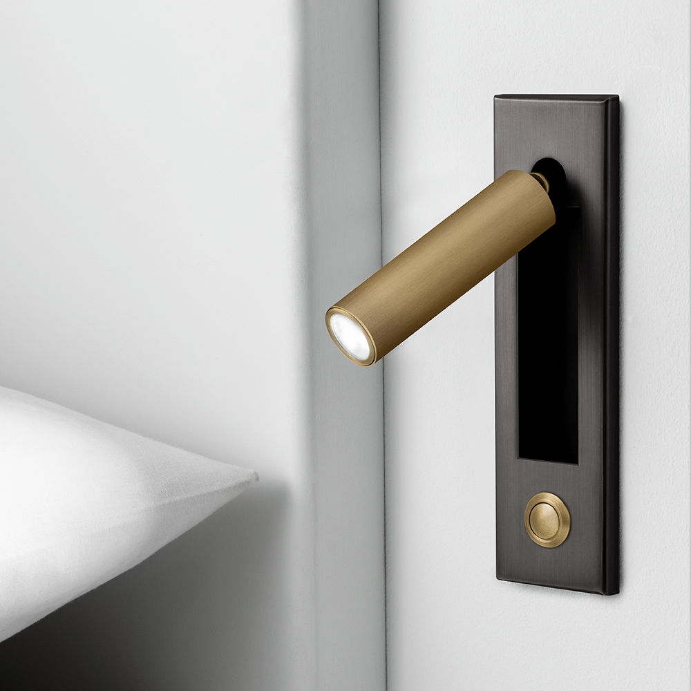 

Topoch Gold Wall Sconce Reading Light Head Tilts Rotates Push Switch On/Off Focused Illumination for Bedroom Foyer Corridor Lighting