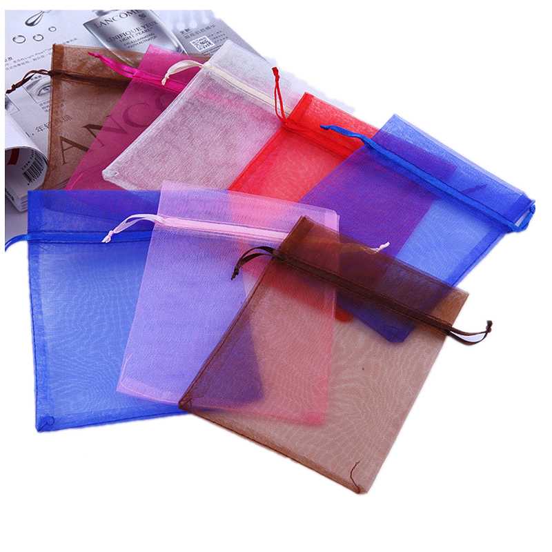 

50pcs 13x18cm Organza Gift Bags Jewelry Packaging Bags Wedding Party Decoration Drawable Gift Pouches White 77