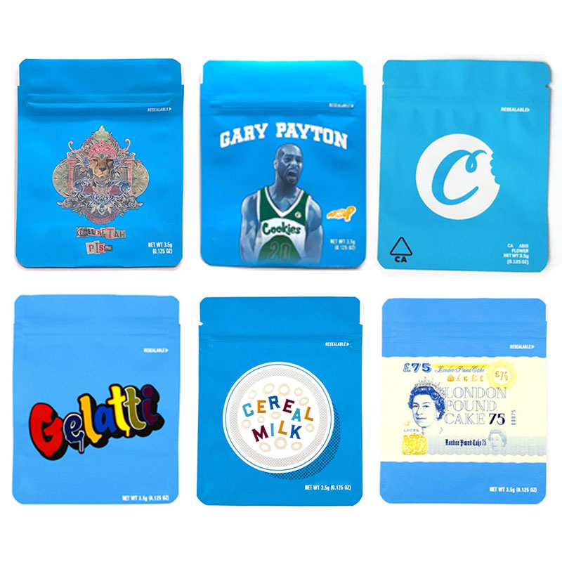 

Gary Payton Cookies Mylar Bags 3.5 Gram Vape Packaging Smell Proof Childproof California Cheetah Piss Gelatti London Pound Cake