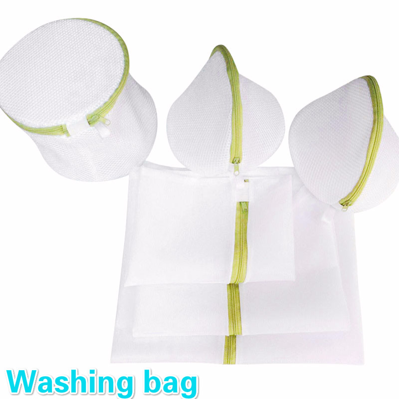 

6pcs Zippered Mesh Laundry Bag Polyester Washing Net Bag For Underwear Sock Washing Machine Pouch Clothes Bra Bags