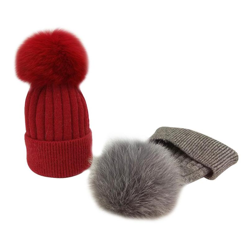 

New Fashion Women Female Winter Warm Hat Girls Ladies Fleece Pompom Cap Winter Knitted Beanies Hats Casual Accessories, White