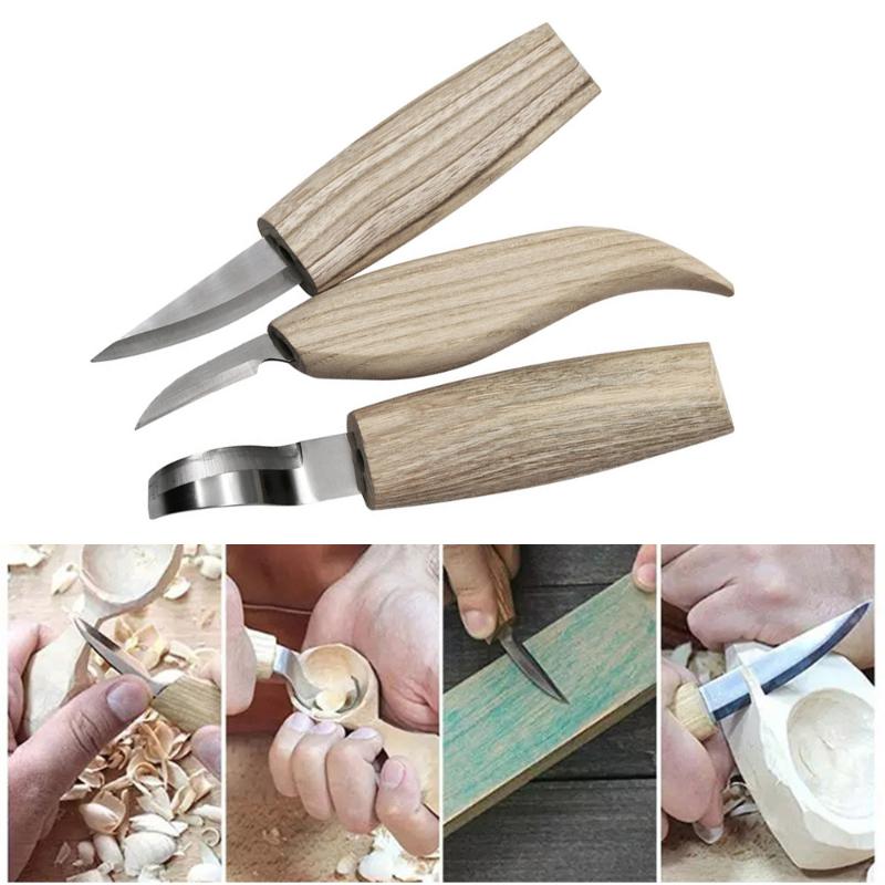 

High quality 5Pcs/Set woodworking engraving knife hand engraving pattern tool with wood scraper-cloth bag