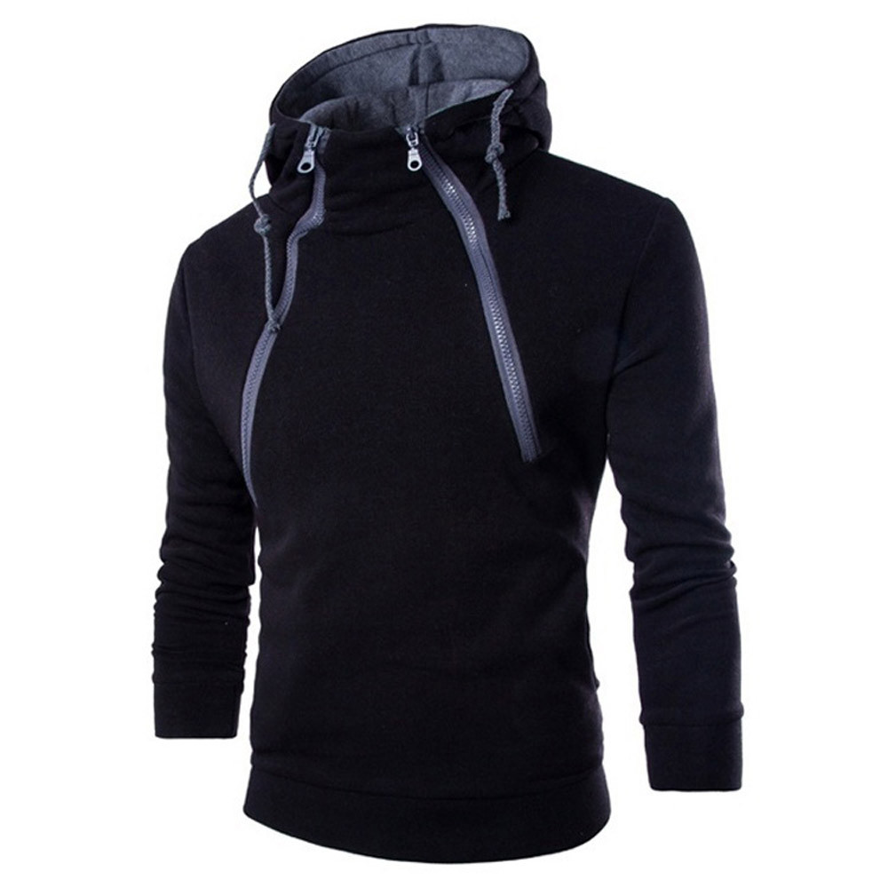 

Men Hooded Sweatshirts Men' Long Sleeve Patchwork Hoodie Hooded Sweatshirt Top Tee Outwear Blouse#nfa, Black