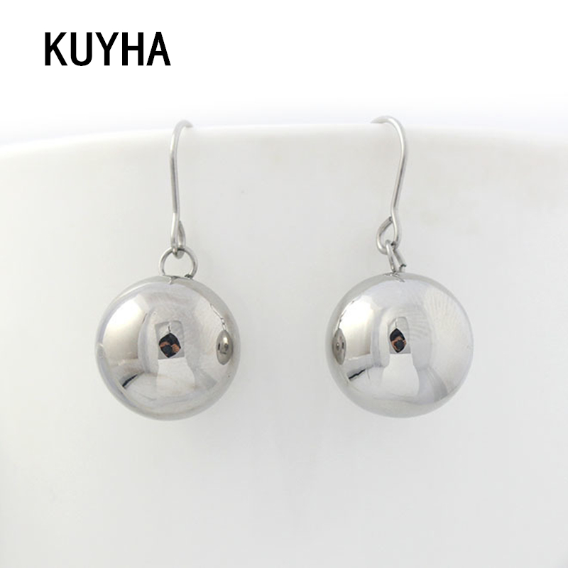 

Silver Color Round Ball Drop Earrings for Women Bridal Wedding Long Circle Dangle Earrings for Bridesmaid