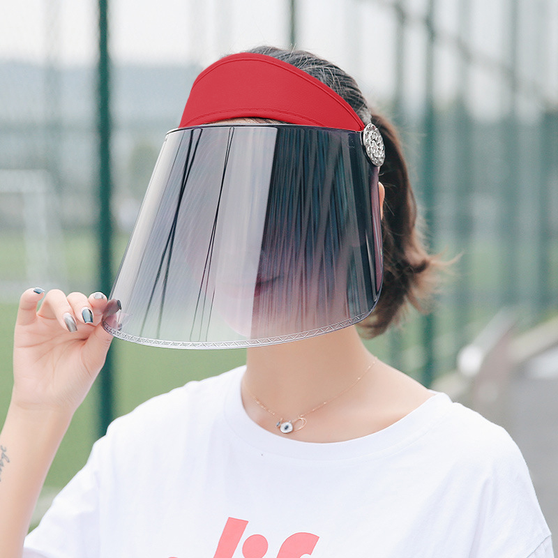

Fashion Summer Sun Protection Ultraviolet Polarized Sun Visor Hats Women Outdoor Hiking Travel Cover Face Hat Fishing Hat, Black