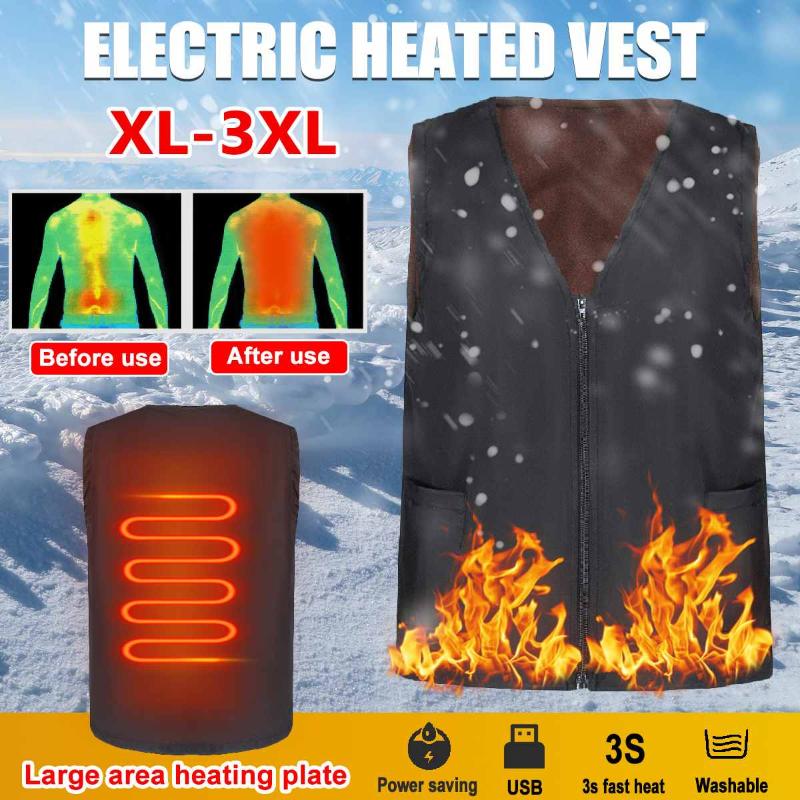 

Heated Vest USB 5V 3 Gears Polyester Heating Jacket Clothing Generic Winter Smart heating Jacket Outdoor sports For Men/Women, Xl