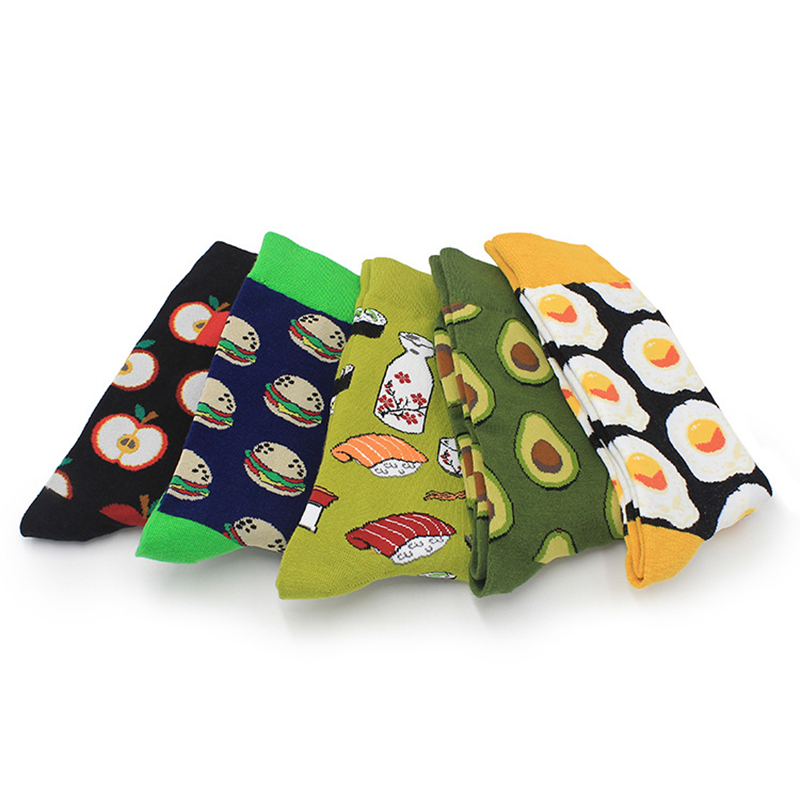 

Fashion Print Fruit happy Socks For Women Men Long Cotton Socks Ankle Unisex Casual Sport Autumn Streetwear calcetines, Yellow