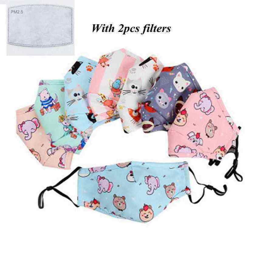 

8 Styles Kids Face Masks Dustproof Breathable Cotton Mask Washable Reusable Kids Children Mask With 2pcs Filters Mascara De Ninos