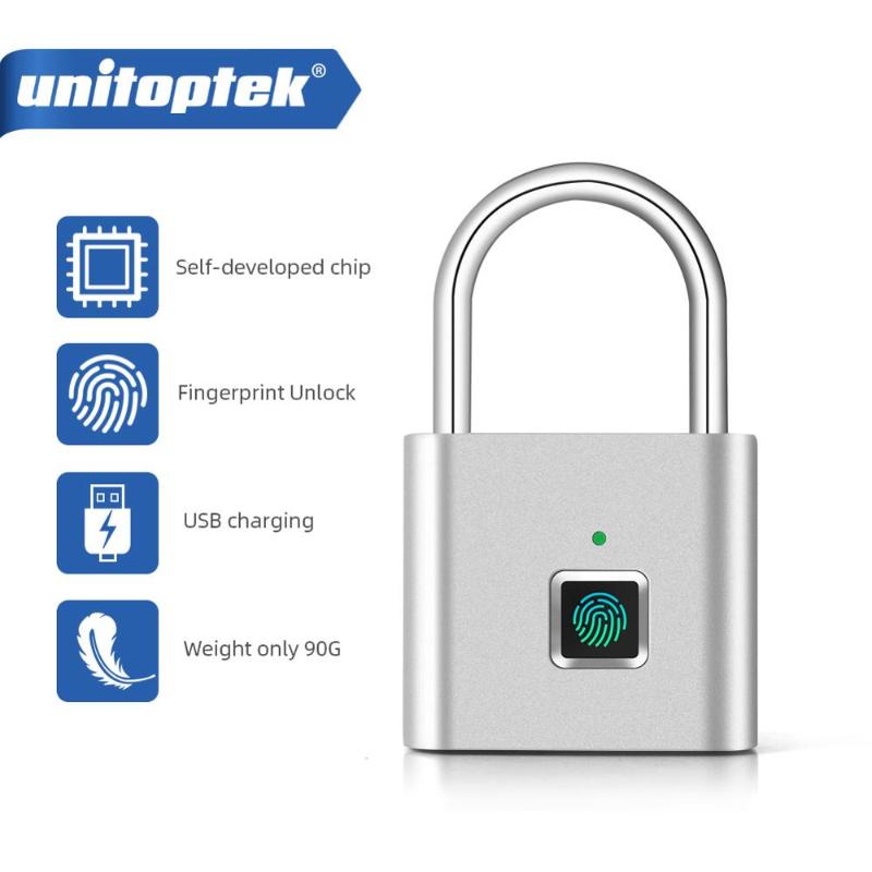 

Keyless Smart Door Lock USB Rechargeable Fingerprint Padlock Quick Unlock For Locker Sports School Zinc Alloy Metal