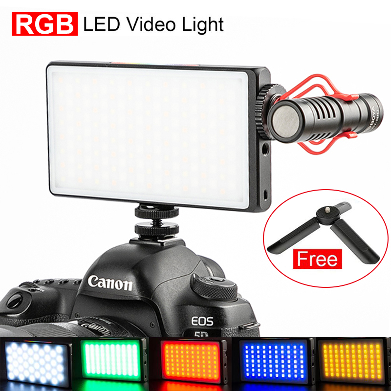 

Dimmable RGB LED Video Light Extend Cold Shoe for Microphone DSLR Light Photography Lighting