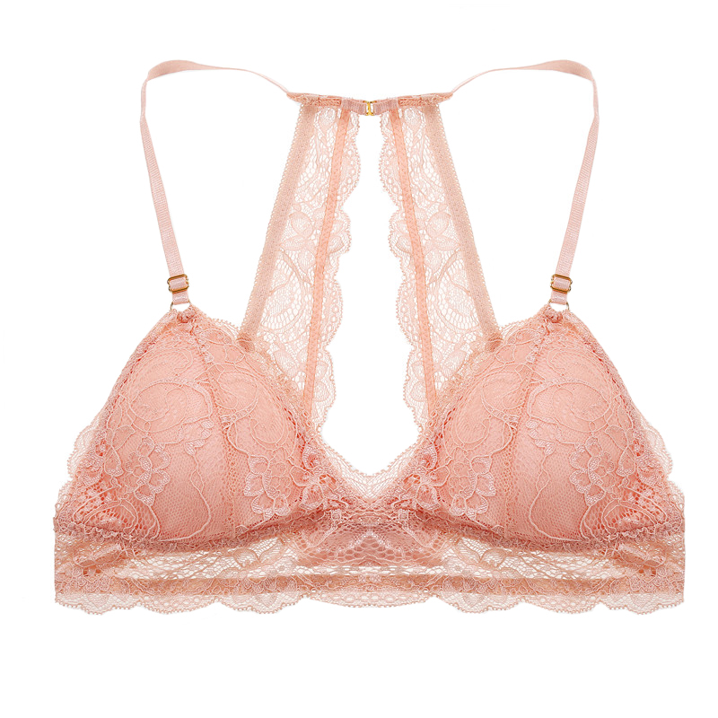 

Sexy French Lace Bra Without Rims Multicolor Beauty Back Bottoming Wrapped Chest Comfort Underwear -XL