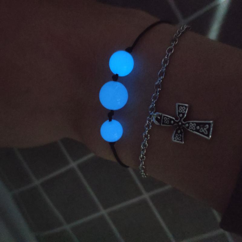 

New Retro Creative Popular Cross Luminous Bracelet Halloween Luminous Hand Jewelry