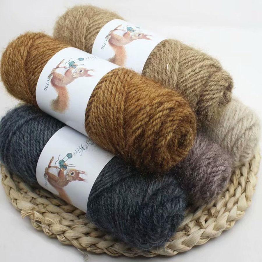 

75g/pcs Squirrel Cashmere Yarn Faux Mohair Yarn Fashion Crochet Yarn Middle Tick Knitting Skeins for DIY Winter Hat Scarf, Random