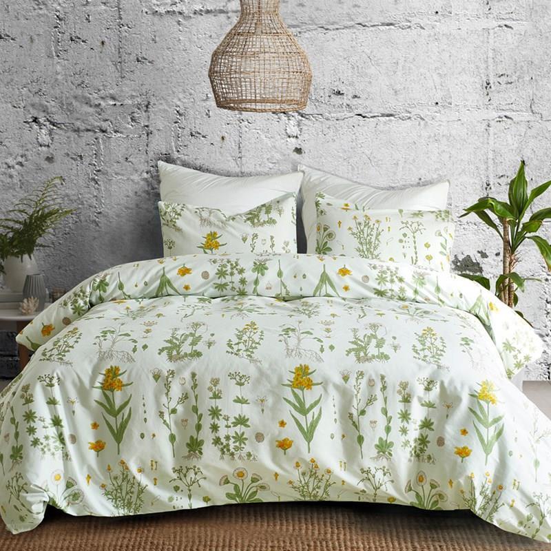 

50 Comforter Bedding Sets King Flower Duvet Cover Sets Cotton Green Bedding Queen AI02#, Style 1