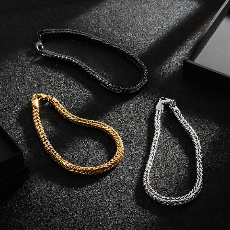 

Men's Foxtail Bracelet Fashion Jewelry Charm Bracelets & Bangles Twisted Chain Bracelet Link Men Accessories Fasion Jewellery
