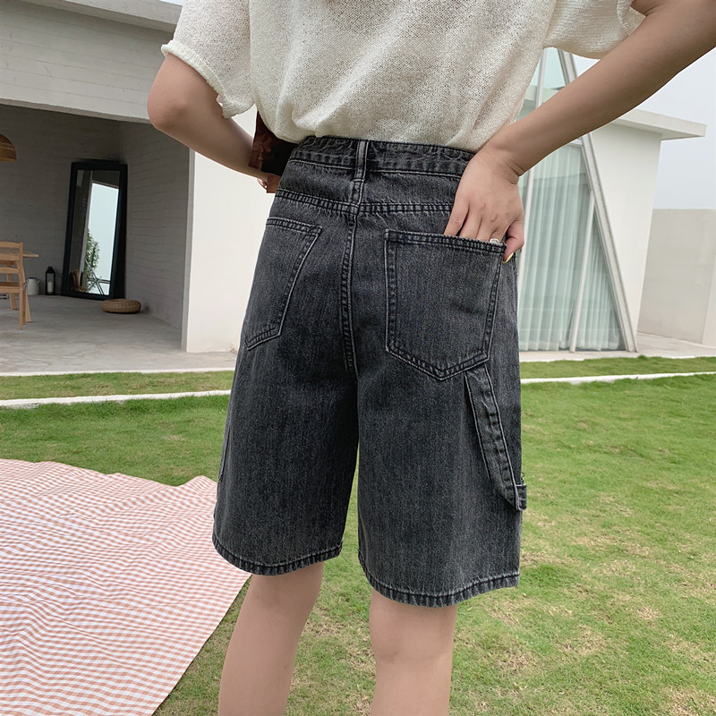 

Blackday Woman Jeans Shorts Clothes High Waisted 2020 Summer Streetwear Baggy Wide Leg Vintage Fashion The New Black Harajuku Pants, Blue