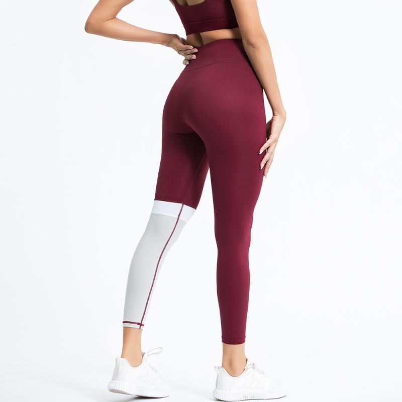 

Yoga Pants Women Leggings Sport Yoga Leggings Pants Running Trousers Tights High Waist Gym Training Legging Sport Female Fitness, Burgundy