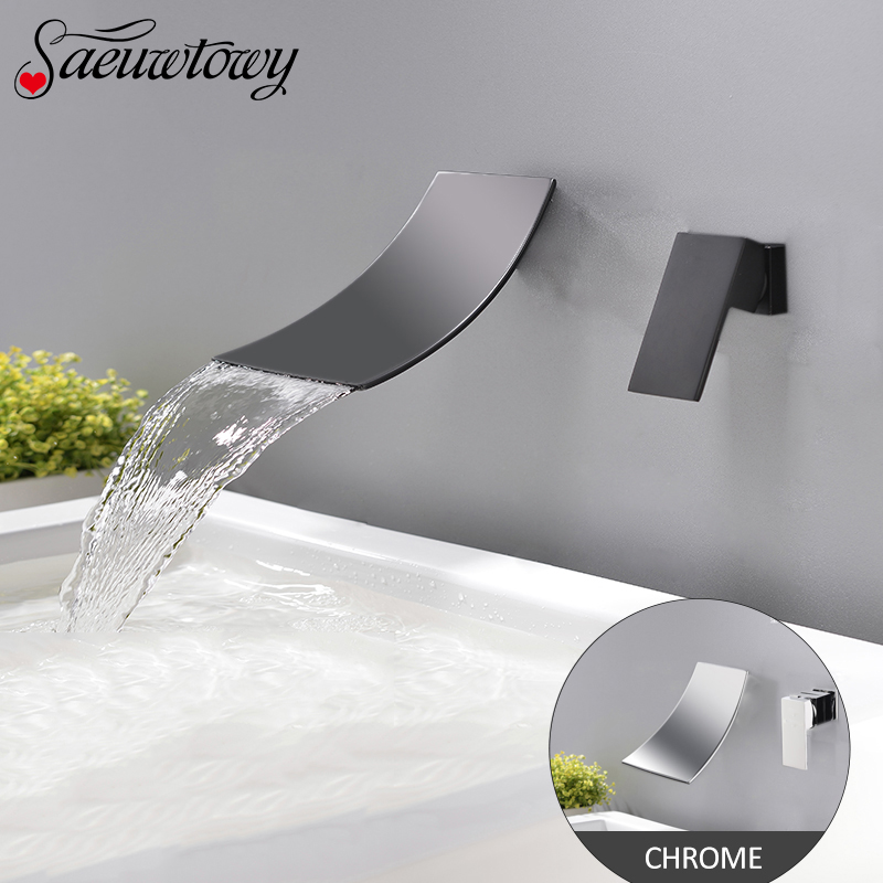 

Chrome Black Bronze Natural Waterfall Water Faucet Washbasin Sink Mixer Wash Basin Faucet Bathroom In Wall Installation