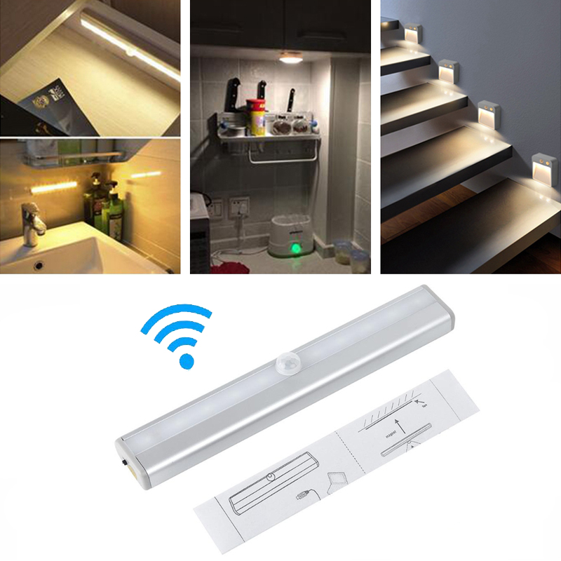 

Smart Wall Lamp Indoor Motion Sensor Night Light for Bedside Stairs Cabinet Closet Battery Operate Auto Home Security LED Lights