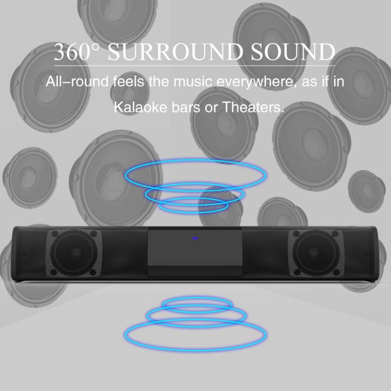 

Wireless TV Soundbar 10W, Bluetooth Sound Bar TV Speaker, Subwoofer For TV/PC/Smartphone/Tablet/Remote Control