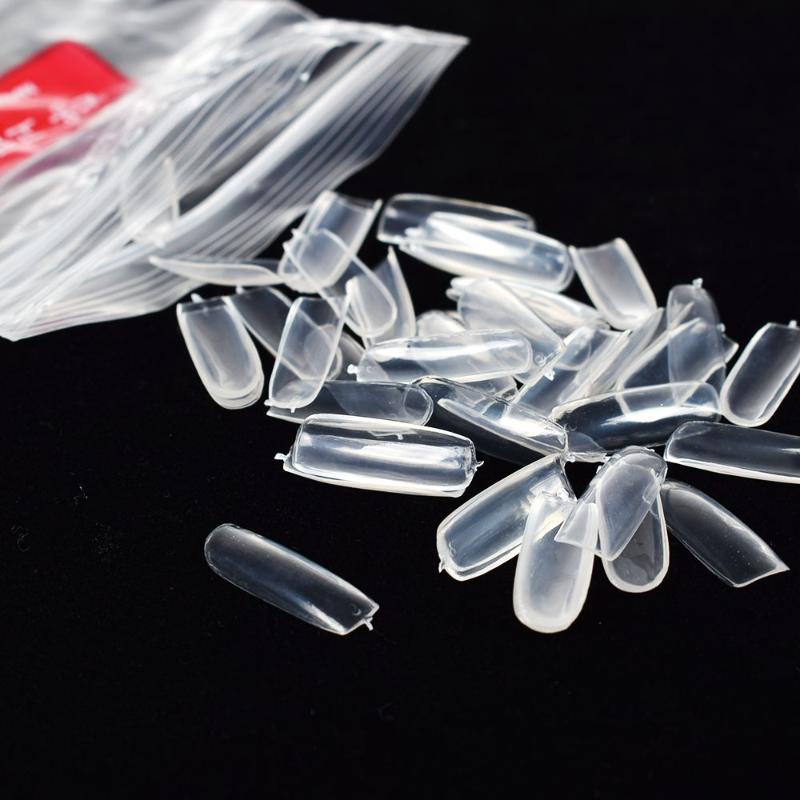 

600/500pcs White Clear French False Acrylic Nail Tips Full/half Cover Tips Coffin Fake Nails UV Gel Manicure Fake Nail