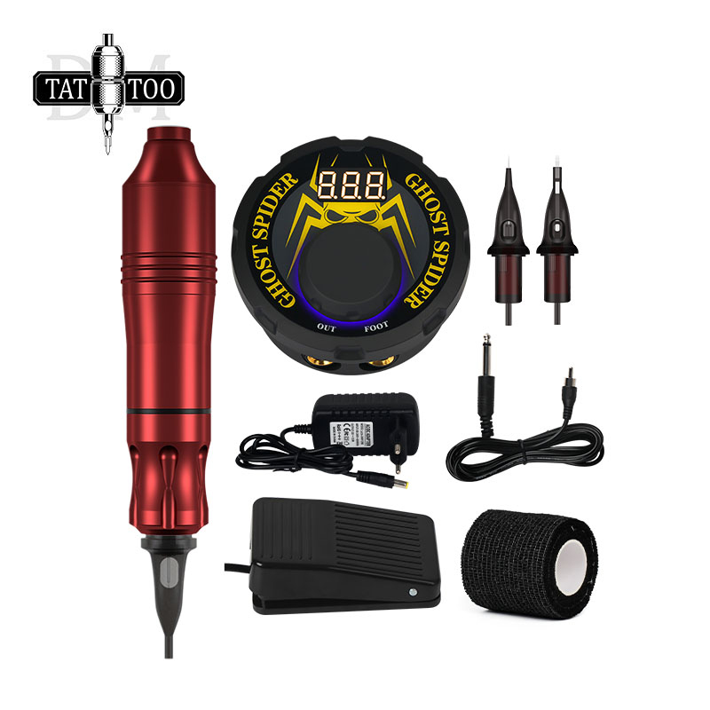 

Rotary Pen Tattoo Kit LCD Power Supply Permanent Makeup Cartridge Tattoo Machine Set for Starter Artists