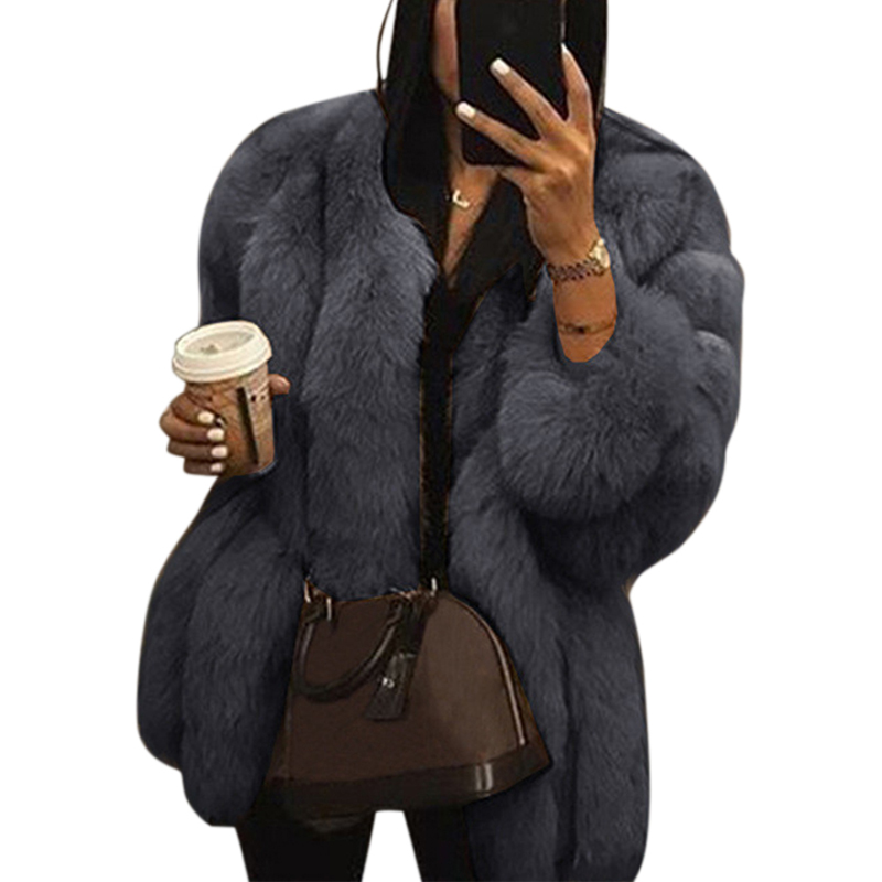 

5XL Plus Size Women Faux Fur Coat Thick Warm Winter Coat Women Elegant Faux Fur Furry Jackets Streetwear manteau fourrure femme, White