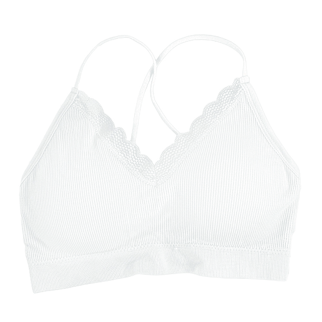 

V Neck Cami Bra Wireless Padded Bralette spaghetti Straps Camisole Bra for Women Girls