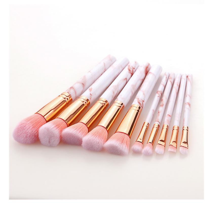 

10pcs / Set Marble Brush Set Eye Face Makeup Brush Exquisite Makeup Marble Texture