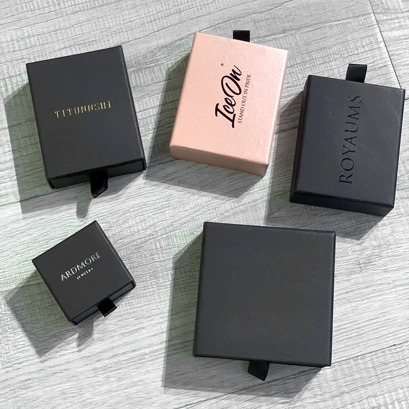 

Custom LOGO design Box Necklace Bracelet Earrings Jewelry Packaging Display pink 10pcs Pull Out Wholesale Lots Bulk packaging T200808