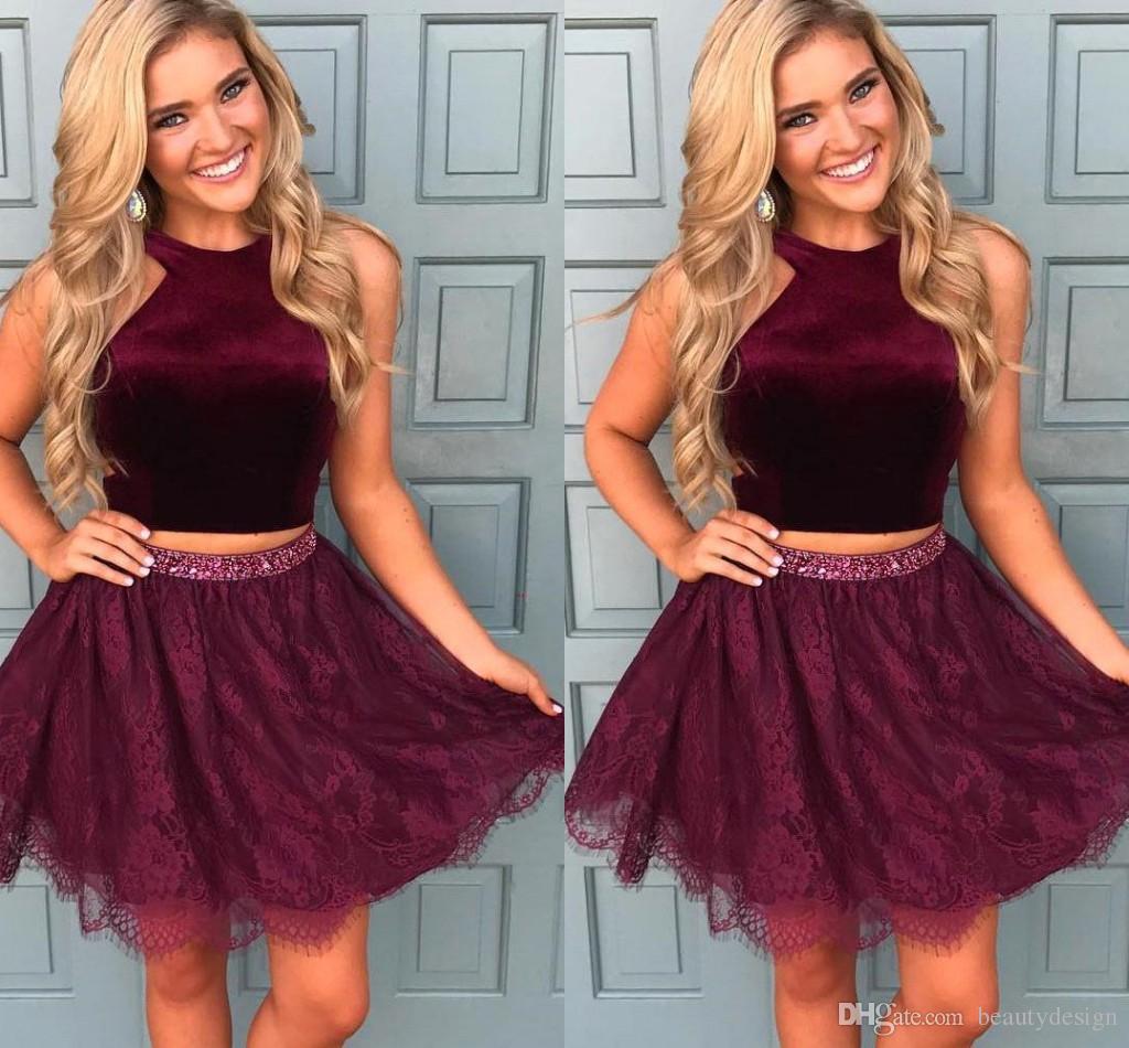 red velvet two piece dress