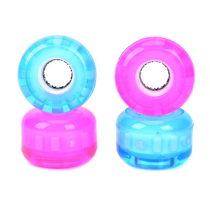 

4pcs Skateboard Wheels Best Sell Double Rocker Wheels 55mm*35mm PU Downspeed Sliding, Pink