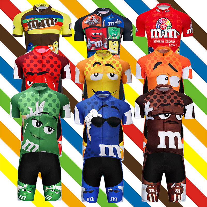 

2021 Pro Funny Cartoon Team Cycling Jersey Short 9D set MTB Bike Clothing Ropa Ciclismo Bike Wear Clothes Mens Maillot Culotte, Black;red