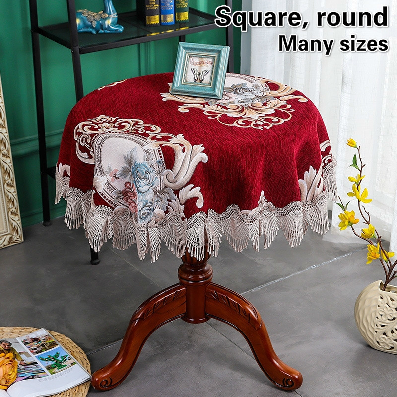

Luxury Water Soluble Lace Tassel Quality Tapete Christmas Wedding European Decoration Furniture Hotel Villa Features Table Cloth, Coffee