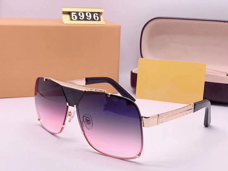 

2020 Luxury HOT MILLIONAIRE 5996 Sunglasses full frame Vintage designer sunglasses for men Shiny Gold Hot sell Gold plated Top with box