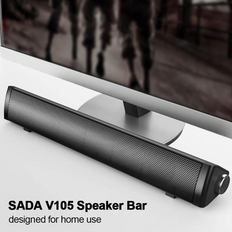 

SADA 3.5mm Wired Desktop Speaker USB Powered Bar Computer Speakers HiFi Sound Stereo Speaker for TV PC Tablets Desktop Laptop