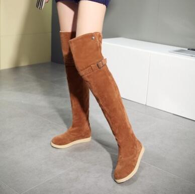 

Size 34-42 Keep Warm Outdoor Snow Boots New Women Boots Women's Fur Winter Over Knee Long Riding Shoes, Black