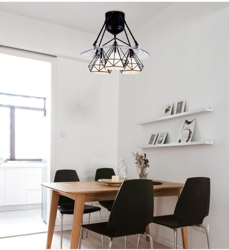 

Nordic modern simple restaurant fan lamp energy saving frequency conversion invisible bedroom ceiling fan lamp iron
