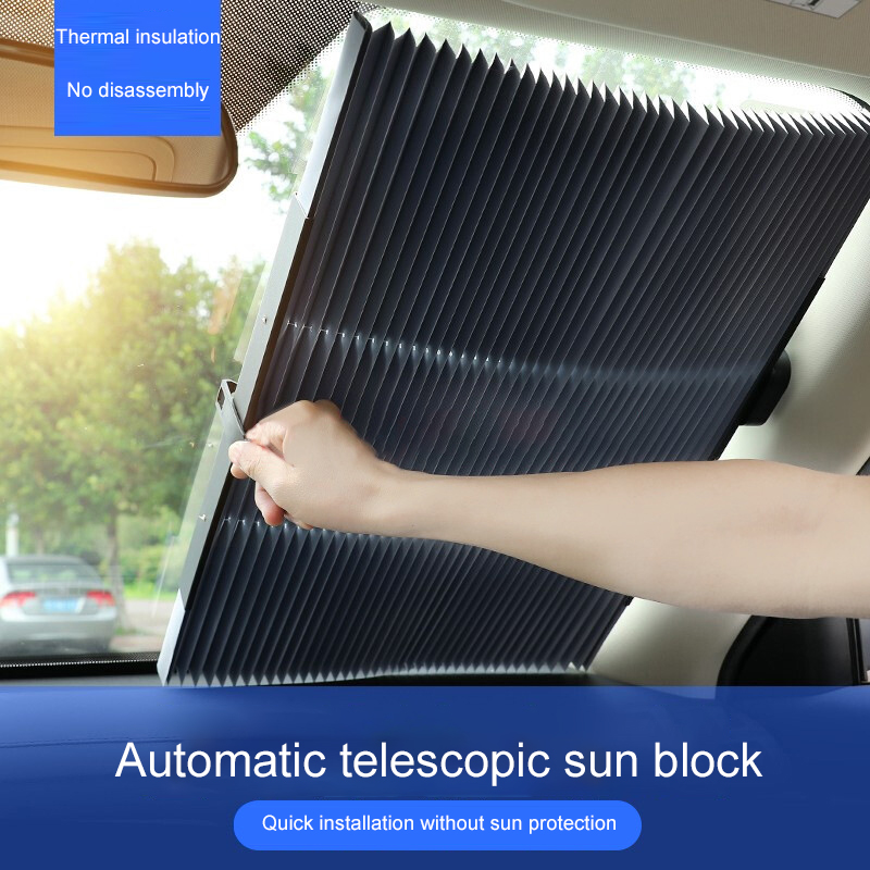 

46/65/70/80cm Car Sunshade Retractable Windshield Anti-UV Car Window Shade Front Sun Block Foldable Summer Shade