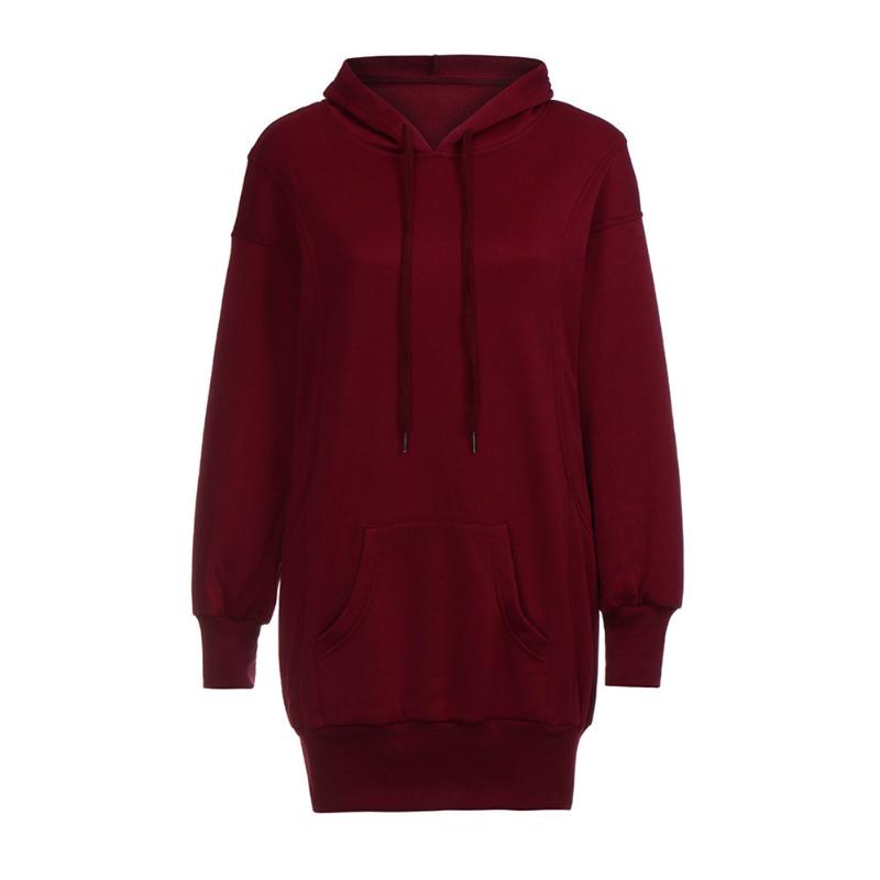 

wish Women Hoodie Dress Autumn Winter Hoodies Long Sleeve Pockets Pullovers Sweatshirts Dress, Black