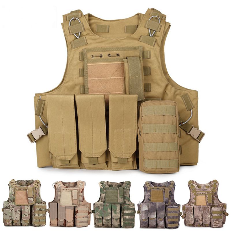

Outdoor Tactical Vest Molle Combat Vest Amphibious Equipment Army CS Protection Waistcoat Camo, Green python