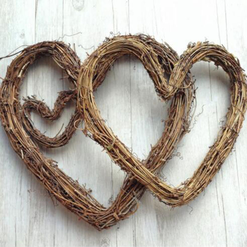

Christmas Decoration Rattan Heart Wreath DIY Wreath Wedding Rustic Wedding Events Background Hanging Garland Home Decorations, B2-15cm