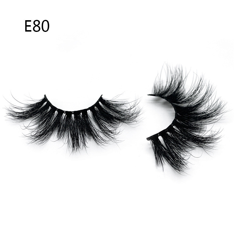 

25mm 3D 100% Mink Hair Full Strip Eyelashes Extension Fluffy Wispies Natural Long Eye Lashes Handmade Eye Makeup Tools