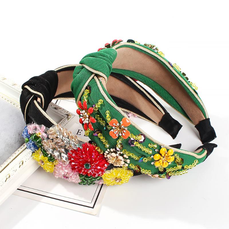 

Imitation Crystal Hair Bands For Women Lady Luxury Color Flower Shiny Headband Hair Hoop Fashion Accessories QZ0162