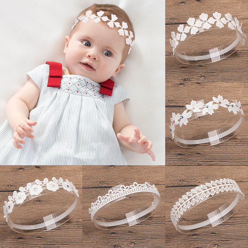 

1 Pcs Baby Girl Headband Headwear Hairband Infant Gift Children Kids Toddler Floral Newborn Flower Lace crown Leaf crystal